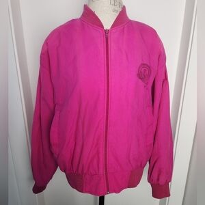 80s Pink Bomber Jacket Anchor Embroidery
